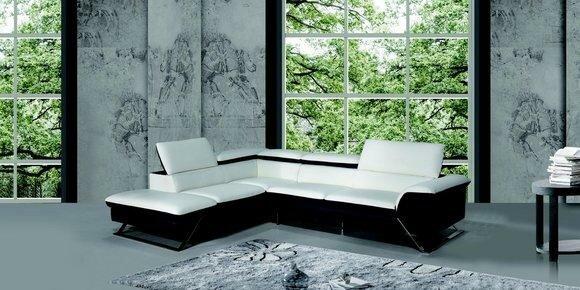 Designer Sitzpolster Ledersofa Garnitur Couch Wohnlandschaft L Form