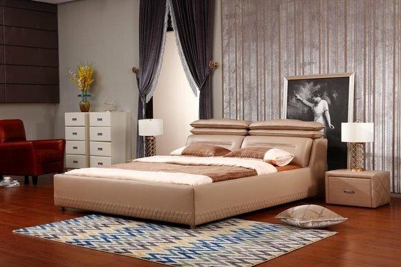 Modernes Design Bett XXL Luxus Hotel Betten Stil Doppel Leder 140 160