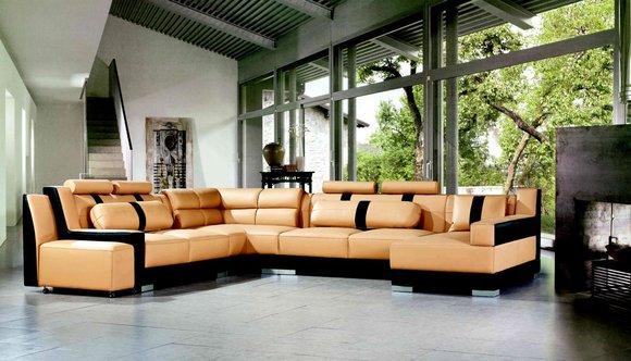 XXL U Form Leder Wohnlandschaft Couch Polster Sitz Ecksofa Sofa 2512