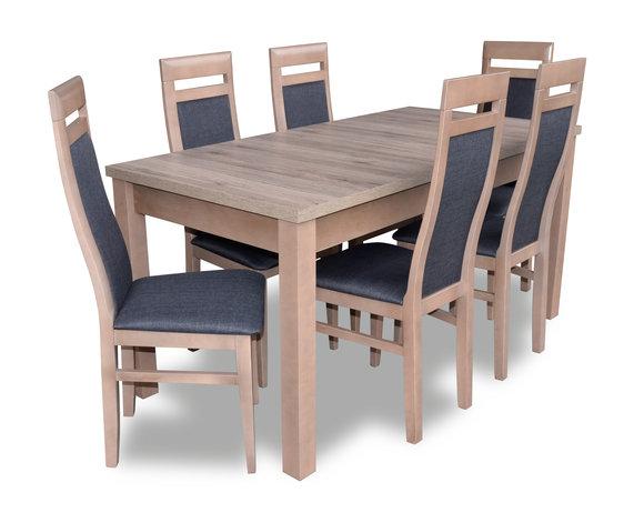 Esstisch Garnitur Tisch + 6x Stühle Stuhl Esszimmer Garnitur Tisch Holz