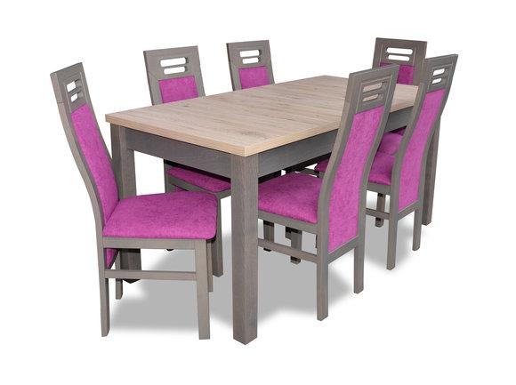 Moderne Esszimmer Holz Tisch Stuhl Garnitur Komplett Set 7 teiliges Set