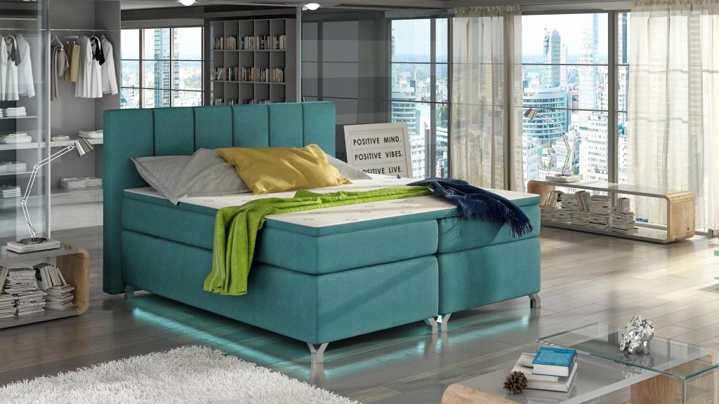 Luxus Designer Polsterbett Bett Betten Designerbett Boxspring Textil 180x200 Neu