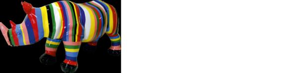 Design Nashorn Figur Statue Skulptur Figuren Abstrakt Skulpturen Dekoration