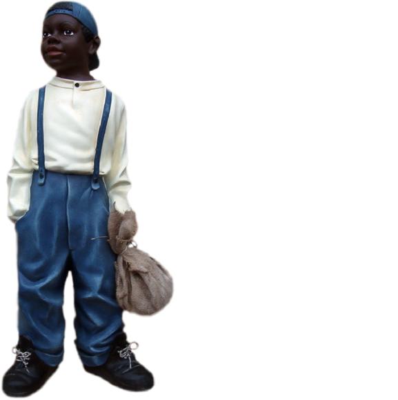 Design Junge mit Beutel II Figur Statue Skulptur Figuren Skulpturen Deko