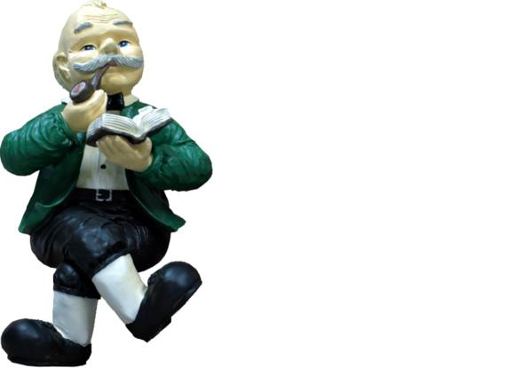 Design Großvater mit Pfeife Figur Statue Skulptur Figuren Skulpturen Deko