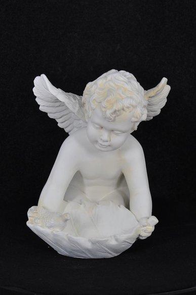 Figur Engel Skulptur Figuren 35,5cm Weiß Design Accessoire Dekoration
