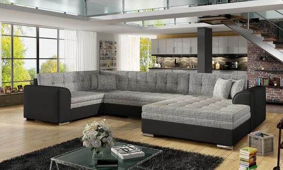 Design Ecksofa Schlafsofa Bettfunktion Couch Leder Textil Polster Sofas Neu