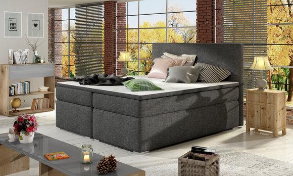 Lederbett Polster Bett Boxspring Betten Bettkasten Matratze Topper