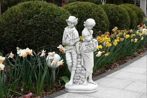 Paar 43cm Skulptur Design Figur Statue Garten Figuren Statuen