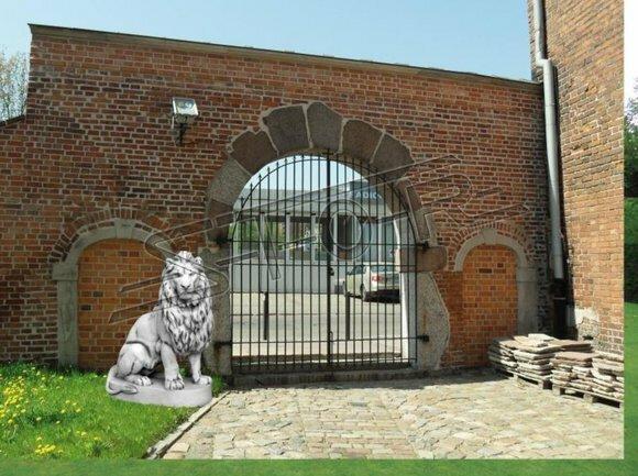 xxl Löwe 135cm Garten Skulptur Statue Statuen Skulpturen Dekor Figuren