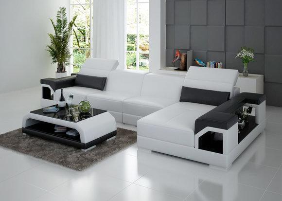 Ledersofa Modern Couch Wohnlandschaft Dekor Eck Ecksofa Design Garnitur