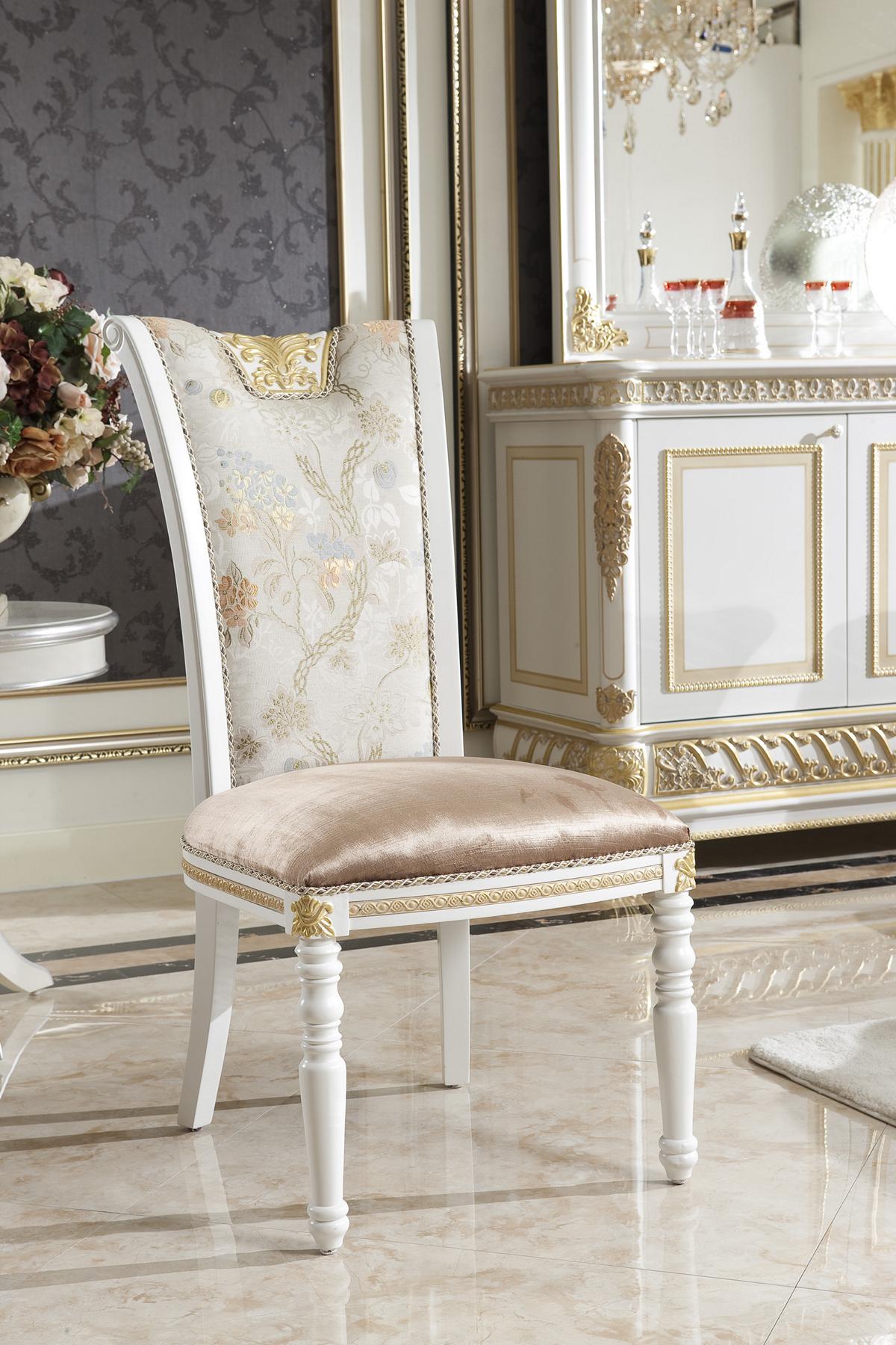 4 Stühle Set Designer Esszimmer Holz Stuhl Garnitur E62 Antik Stil Barock