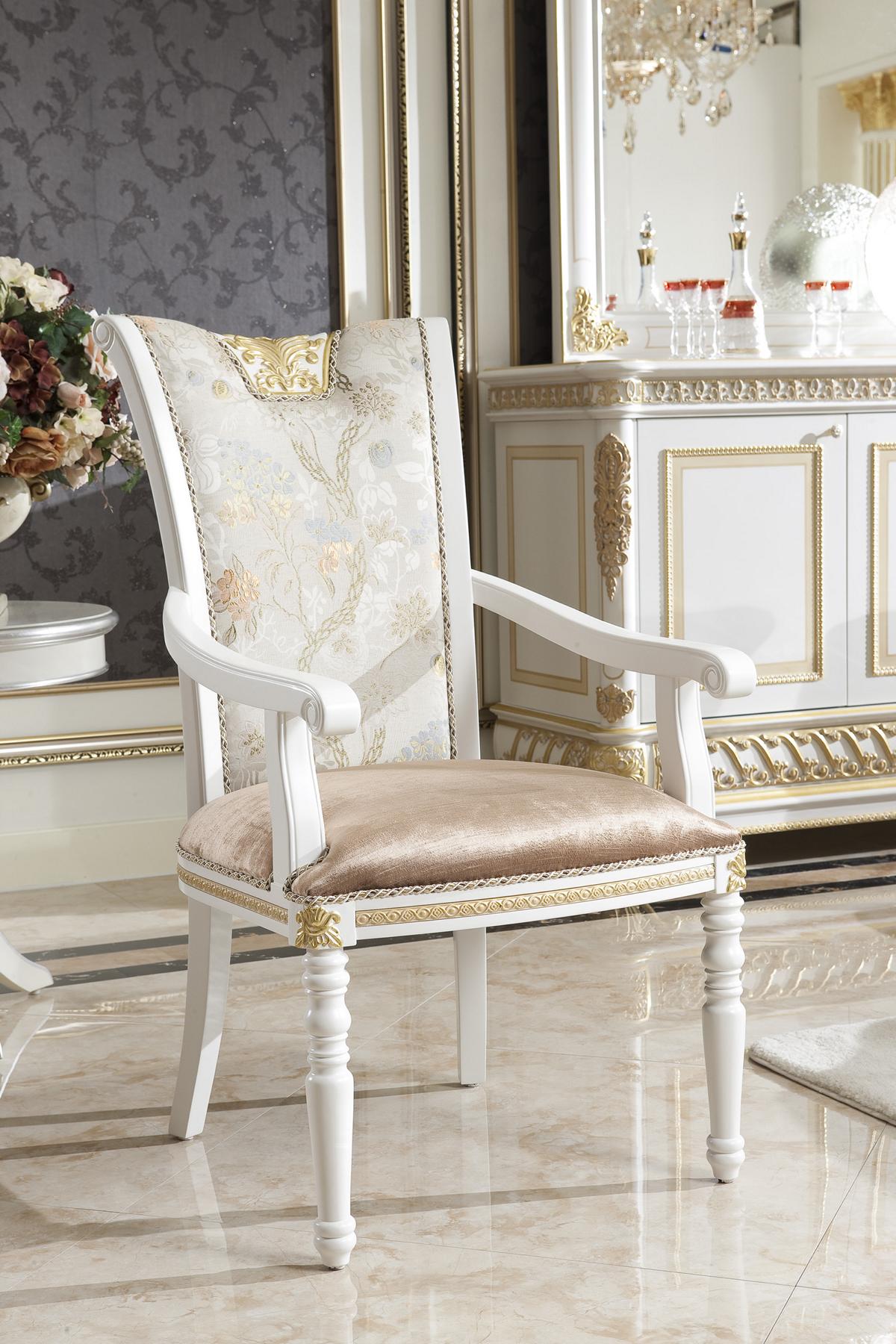 4 Stühle Set Esszimmer Deko Designer Holz Stuhl Garnitur Antik Stil Barock