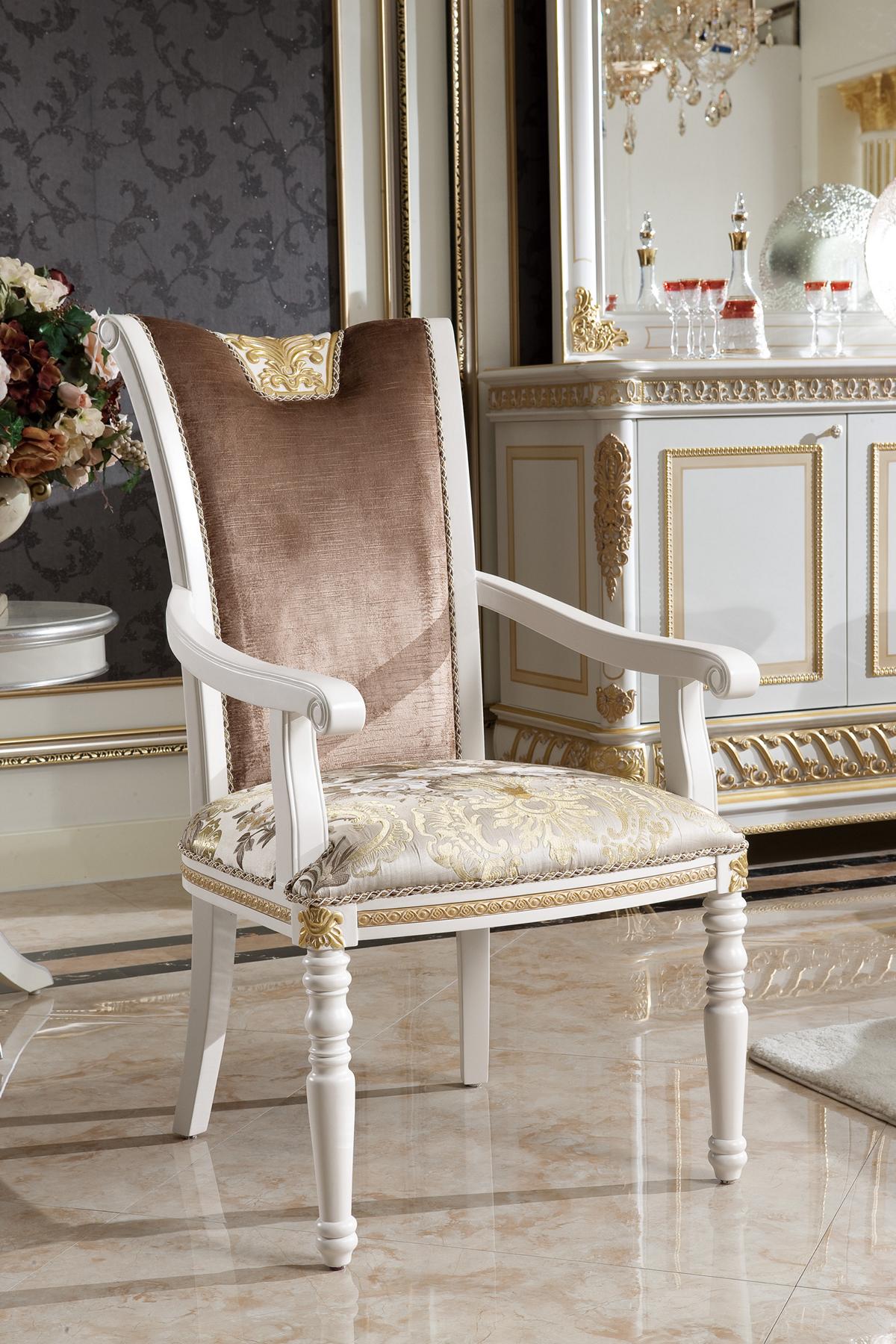 1x Stuhl Thron Sessel Set Esszimmer Designer Holz Antik Stil E62 Barock