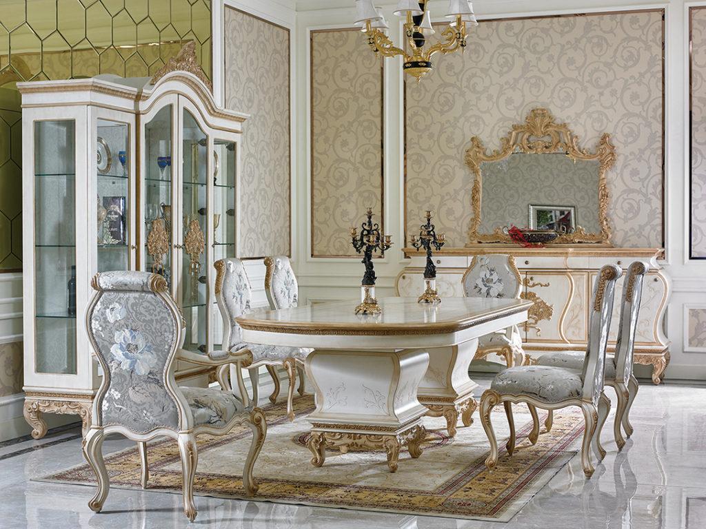 4 Stühle Set Esszimmer Designer Holz Stuhl Deko Garnitur Antik Stil Barock