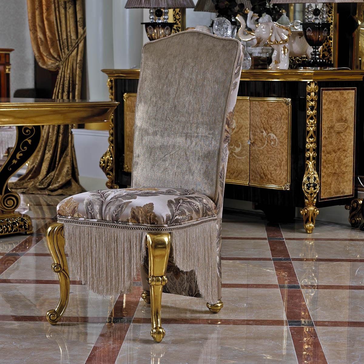 1x Stuhl Thron Sessel Set E61 Esszimmer Designer Holz Antik Stil Barock