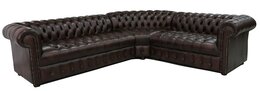 Ecksofa Ledersofa Dunkelbraun Polster Eck Couch Neue Garnitur Design