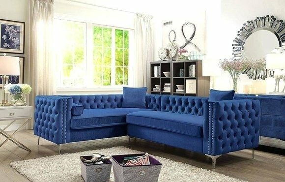 Ecksofa Chesterfield Textil Samt Polster Sofa Couch Sitz Eck Garnitur Stoff