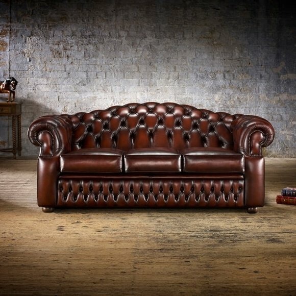 3 Sitzer Chesterfield Ledersofa Wohnzimmer Designer Couchen Polster Sofa Sofas