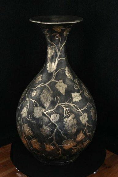 Design Blumen Topf Dekoration XXL Vase Vasen Handarbeit Dekorative Kelch
