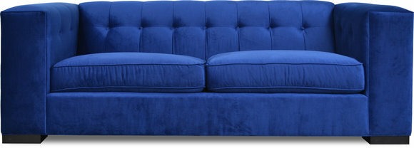 Design Blau Sofa 3 Sitzer Wohnzimmer Stoff Couch Couchen Polster