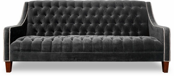 Design grau Sofa 3 Sitzer Chesterfield Stoff Couch Polster Sofas Leder