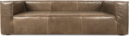XXL Dunkelbeige Sofa 3 Sitzer Couch Chesterfield Polster Sitz Garnitur Leder