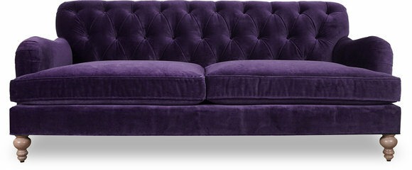 Design Sofa 3 Sitzer Lila Chesterfield Stoff Couch Sofa Polster Sofas Textil Neu