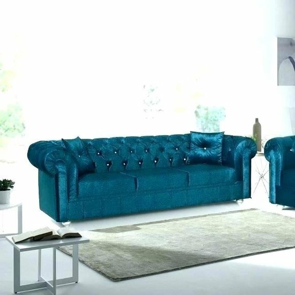 Design Blau Sofa 3 Sitzer Chesterfield Stoff Couch Polster Sofas Textil Couchen