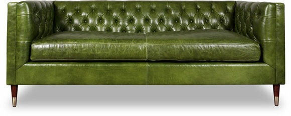 XXL Sofa 3 Sitzer Grün Couch Chesterfield Polster Sitz Garnitur Leder