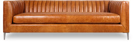 Sofa 3 Sitzer Couch Chesterfield Polster Sitz Garnitur Leder Hellbraun