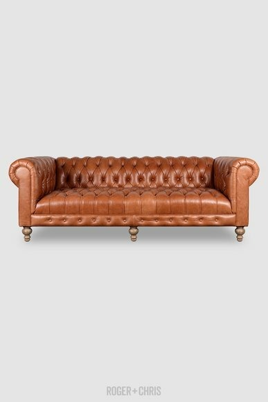 Chesterfield Sofa Polster Couch 3 Sitzer Ledersofa Original Braun Sofas
