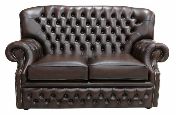 2 Sitzer Couch Polster Ohrensofa Chesterfield Leder Couchen Sofas Garnitur Neu