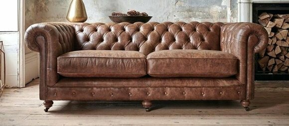 Antik Stil Old Look Leder Sofa 3 Sitzer English Stil Sofas Couch Garnitur