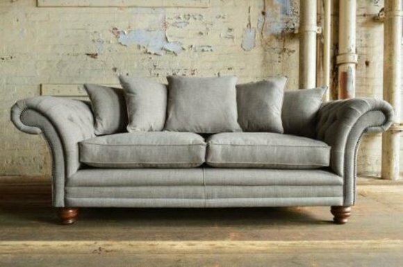 XXL Sofa 3 Sitzer Couch Chesterfield Polster Sitz Garnitur Leder
