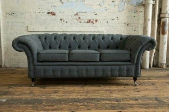 XXL Sofa 3 Sitzer Couch Chesterfield Polster Sitz Garnitur Leder Textil