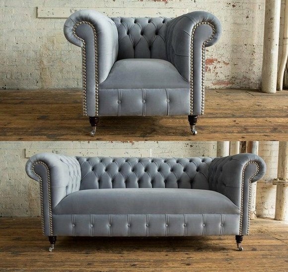 3+2+1 Sofagarnitur Chesterfield Polster Sofa Sofas Couchen Couch