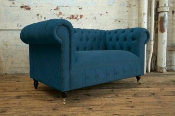 Design Sofa 2 Sitzer Chesterfield Stoff Couch Sofa Polster Sofas Neu