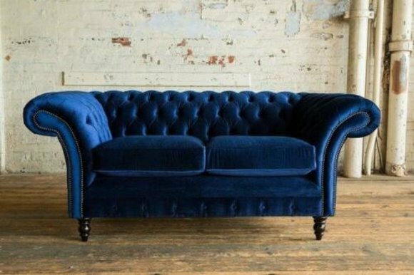 Sofas 2 Sitzer Couch Polster Sofa Stoff Chesterfield Couchen Garnitur