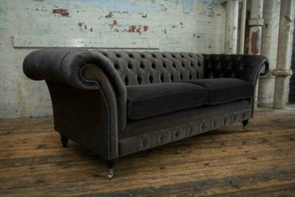 Design Sofa 3 Sitzer Couch Chesterfield Polster Sitz Garnitur Leder
