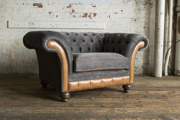 Sessel 1 Sitzer Relax Polster Chesterfield Fernseh Sofa Textil Couchen