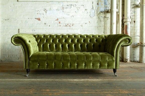 XXL Big Sofa 3 Sitzer Couch Chesterfield Deko Polster Sitz Garnitur Leder