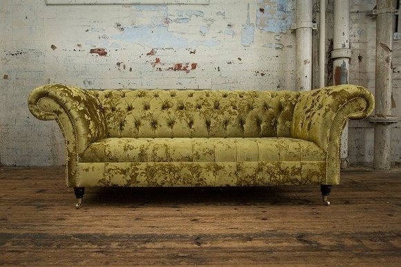 XXL Big Sofa 3 Sitzer Couch Chesterfield Polster Deko Sitz Garnitur Leder