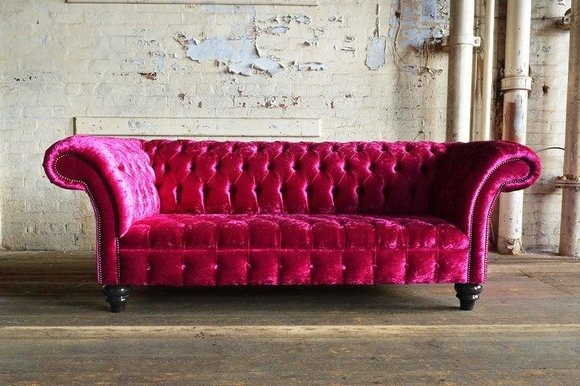 XXL Big Sofa 3 Sitzer Couch Chesterfield Polster Sitz Garnitur Leder