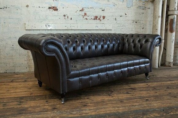 3 Sitzer Chesterfield Polster Sofas Design Luxus Couch Sofa Leder