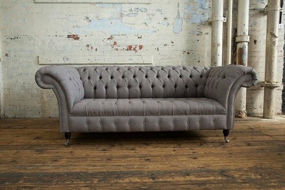 3 Sitzer Chesterfield Polster Sofas Design Luxus Couch Sofa Couchen XXL Stoff