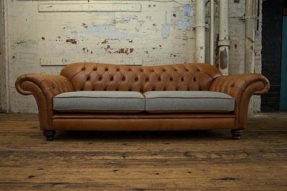 Chesterfield Sofa Design Luxus Leder Polster Couch Klassische Sofa