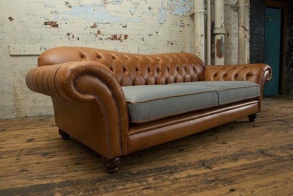 Chesterfield Kunstleder Polster Sofa Design Klassische Sofa 3 Sitzer