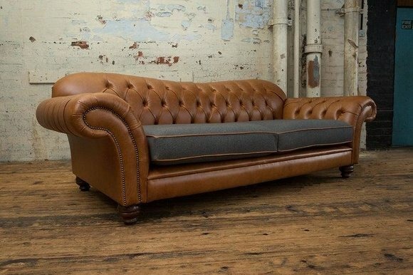 Klassische Chesterfield Leder Sofa 3 Sitzer Sitz Couchen Sofas Polster