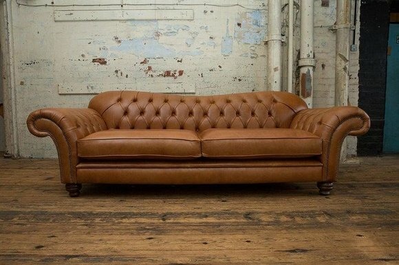 Klassische Chesterfield Leder Couch Sofa 3 Sitzer Sitz Couchen Sofas